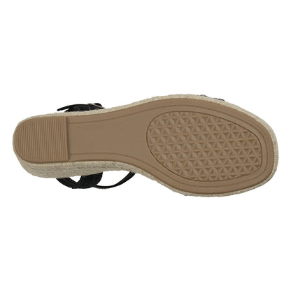 Black slingback espadrille wedge sandals, photo 3 of 5