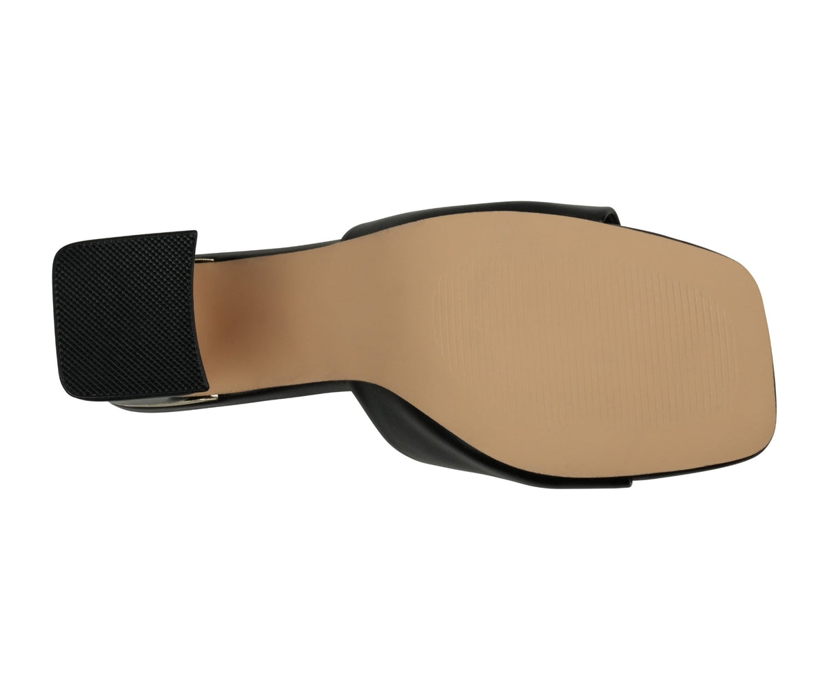 Black square toe heeled sandals, photo 8 of 8