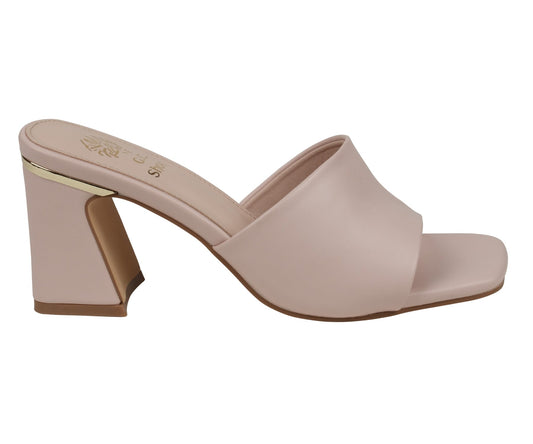 Nude square toe heeled sandals, photo 2 of 8