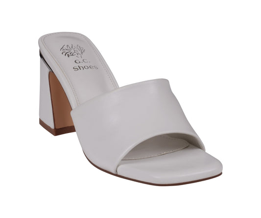 White square toe heeled sandals, photo 1 of 8