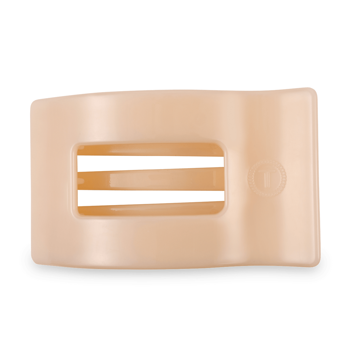 Large beige flat rectangle hair clip, photo 1 of 5