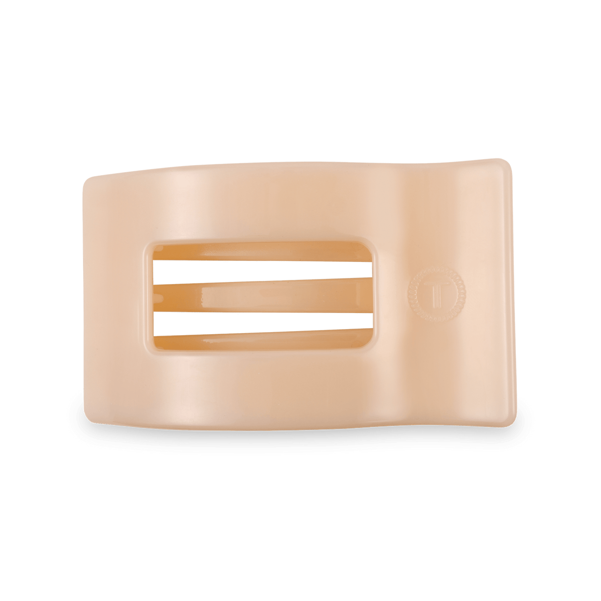 Medium beige flat rectangle hair clip, photo 2 of 5