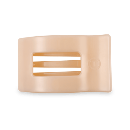 Medium beige flat rectangle hair clip, photo 2 of 5
