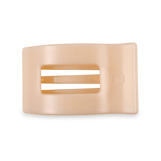 Medium beige flat rectangle hair clip, photo 2 of 5