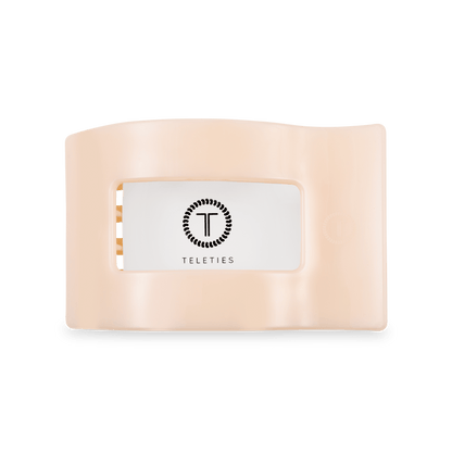 Medium beige flat rectangle hair clip, photo 3 of 5