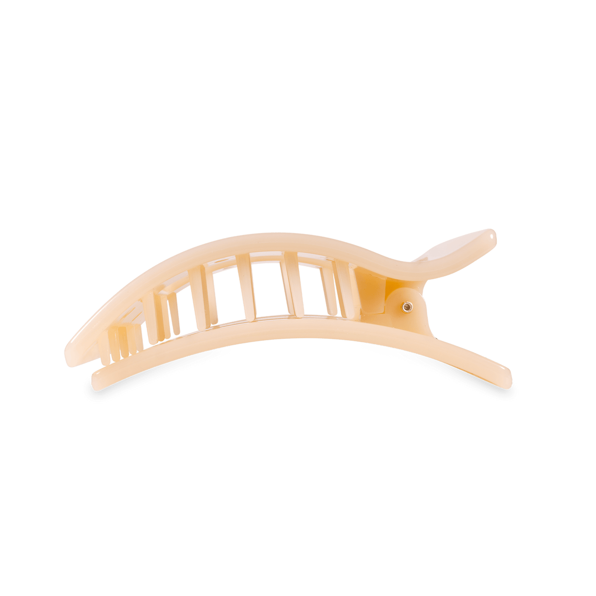 Medium beige flat rectangle hair clip, photo 4 of 5