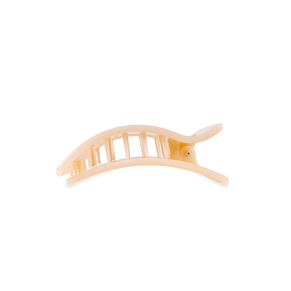 Small beige flat rectangle hair clip, photo 4 of 5