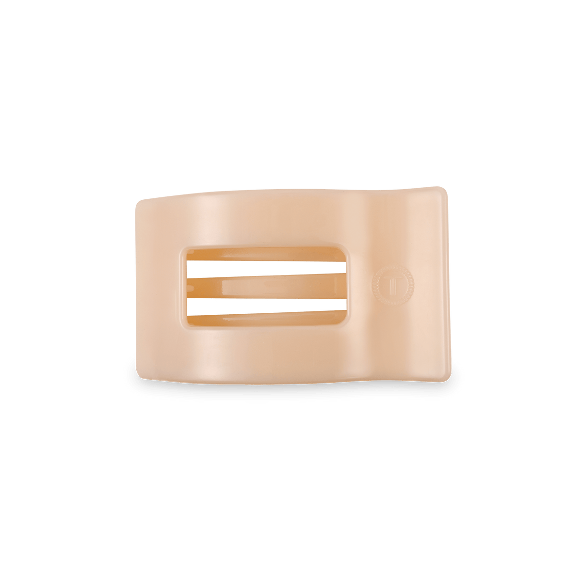 Small beige flat rectangle hair clip, photo 2 of 5