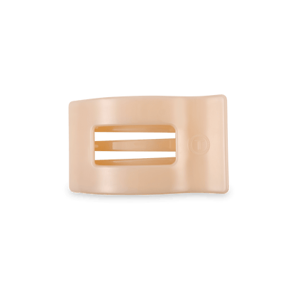 Small beige flat rectangle hair clip, photo 2 of 5