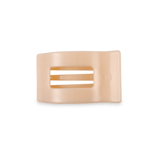 Small beige flat rectangle hair clip, photo 2 of 5