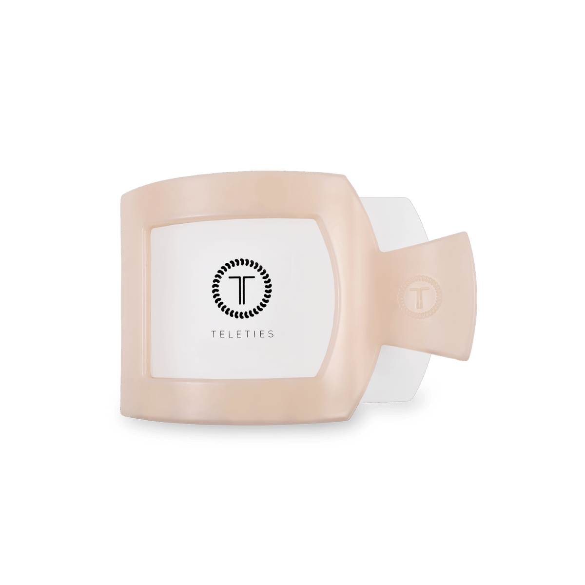 Small beige flat square hair clip, photo 3 of 4