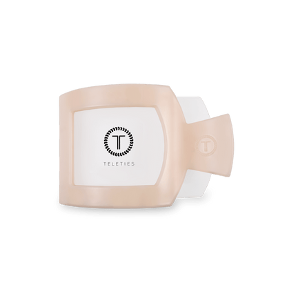 Small beige flat square hair clip, photo 3 of 4
