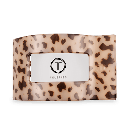 Large blonde tortoise flat rectangle hair clip, photo 3 of 5