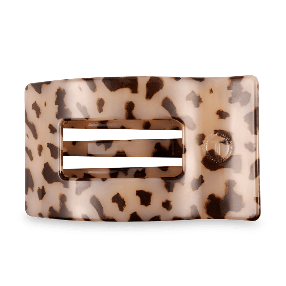Large blonde tortoise flat rectangle hair clip, photo 2 of 5