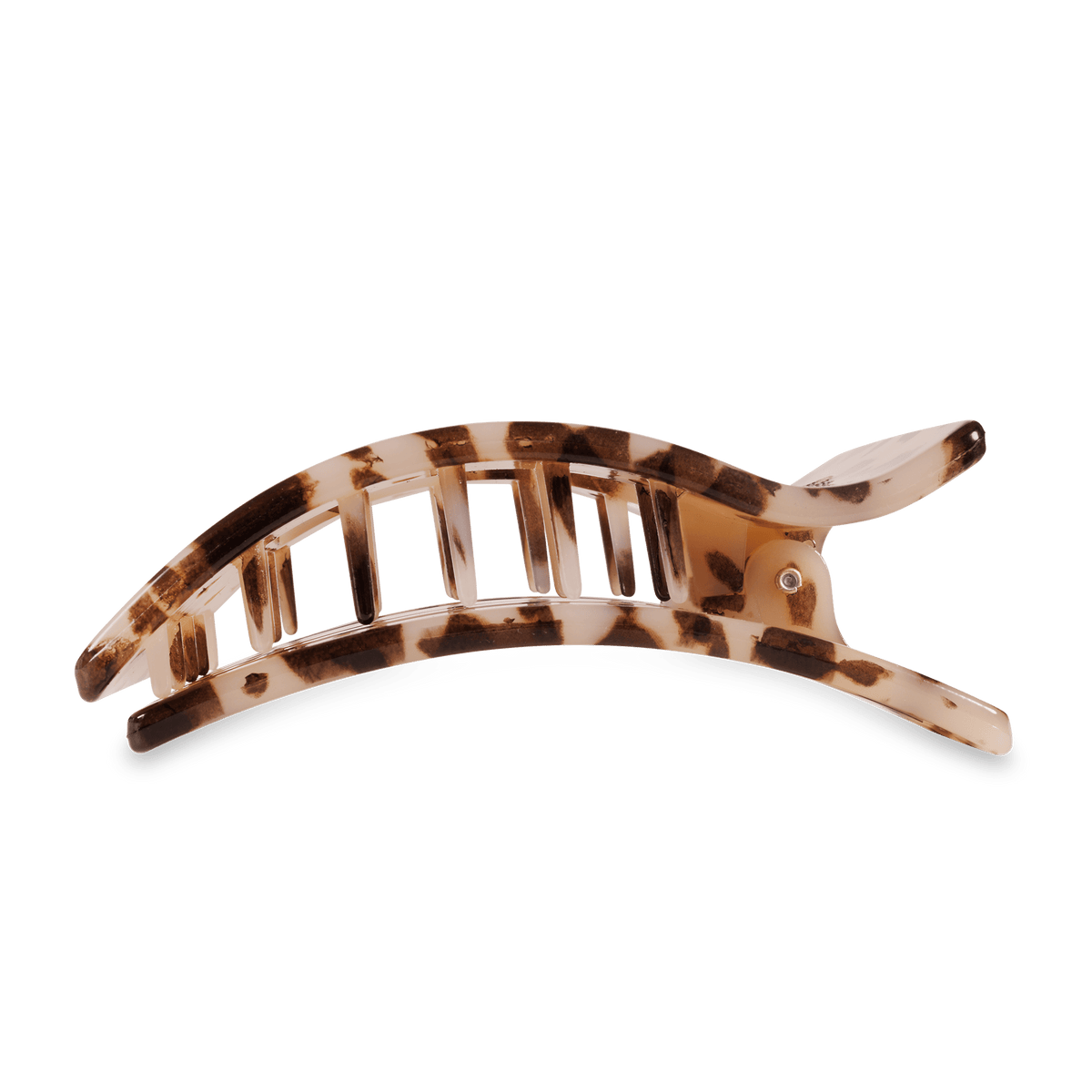 Large blonde tortoise flat rectangle hair clip, photo 4 of 5