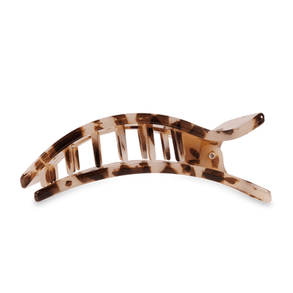 Large blonde tortoise flat rectangle hair clip, photo 4 of 5