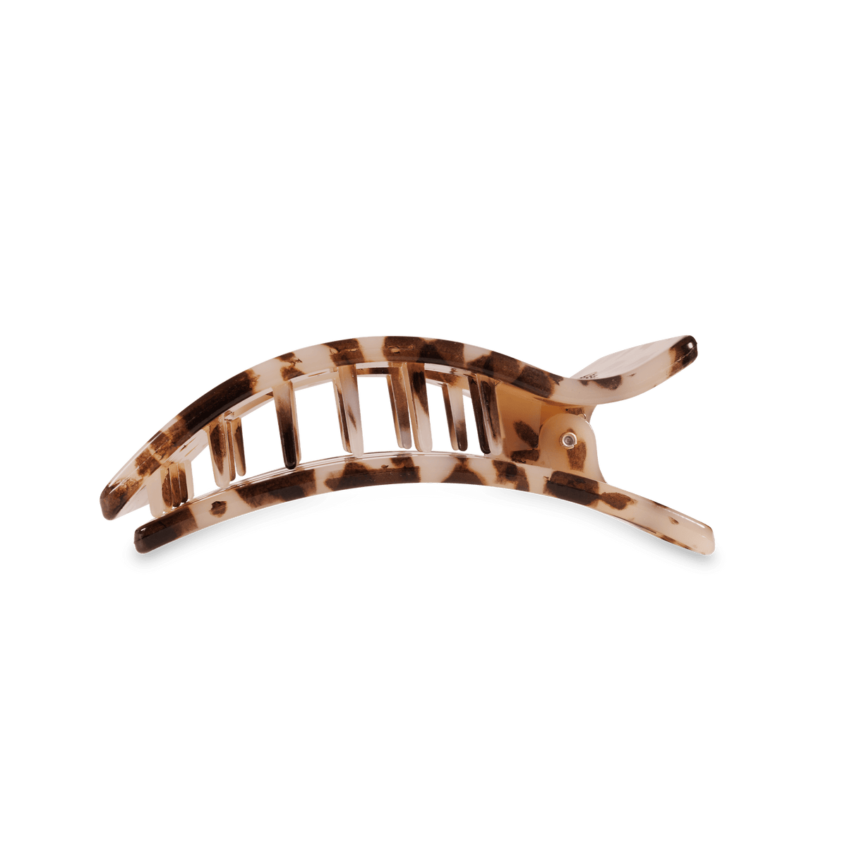 Tortoiseshell patterned hair clip on a transparent background