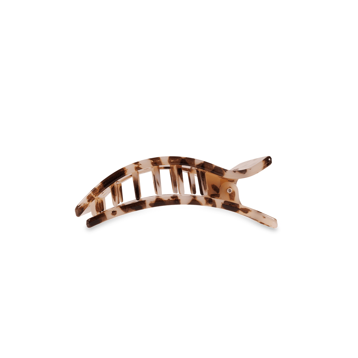 Small blonde tortoise flat rectangle hair clip, photo 4 of 5