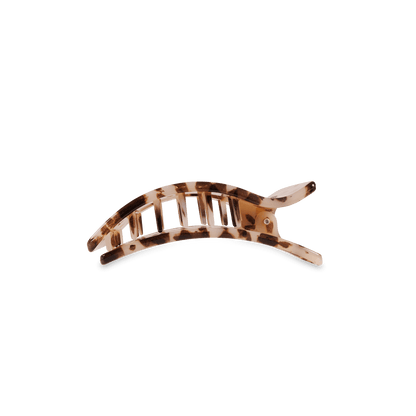 Small blonde tortoise flat rectangle hair clip, photo 4 of 5