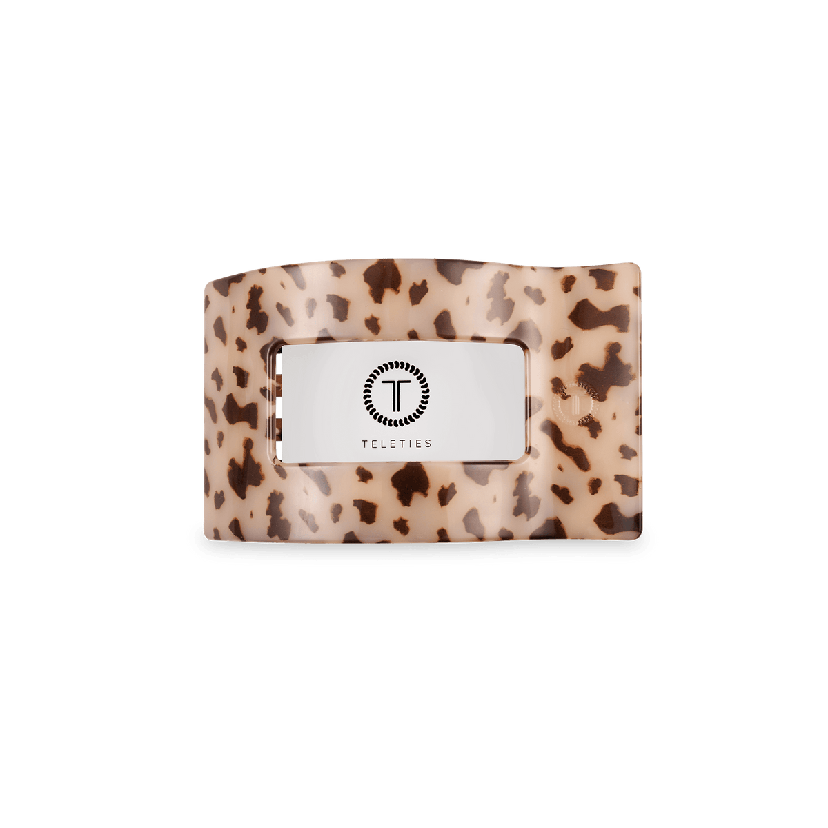 Small blonde tortoise flat rectangle hair clip, photo 3 of 5