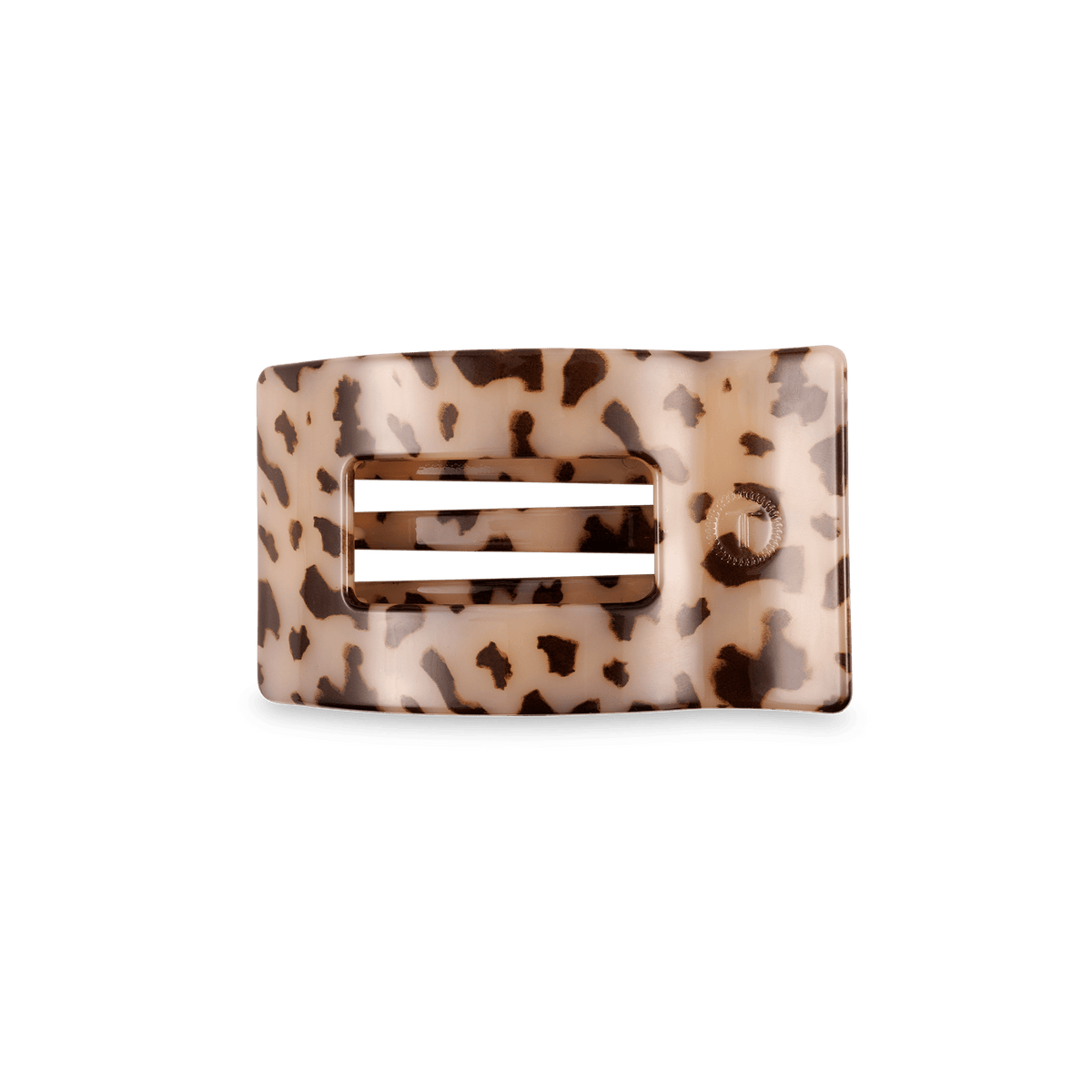 Small blonde tortoise flat rectangle hair clip, photo 2 of 5