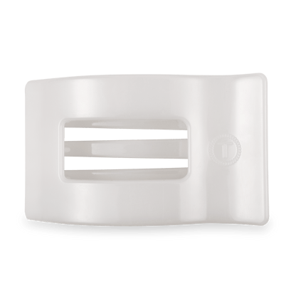 Large white flat rectangle hair clip, photo 2 of 5