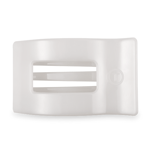 Large white flat rectangle hair clip, photo 2 of 5