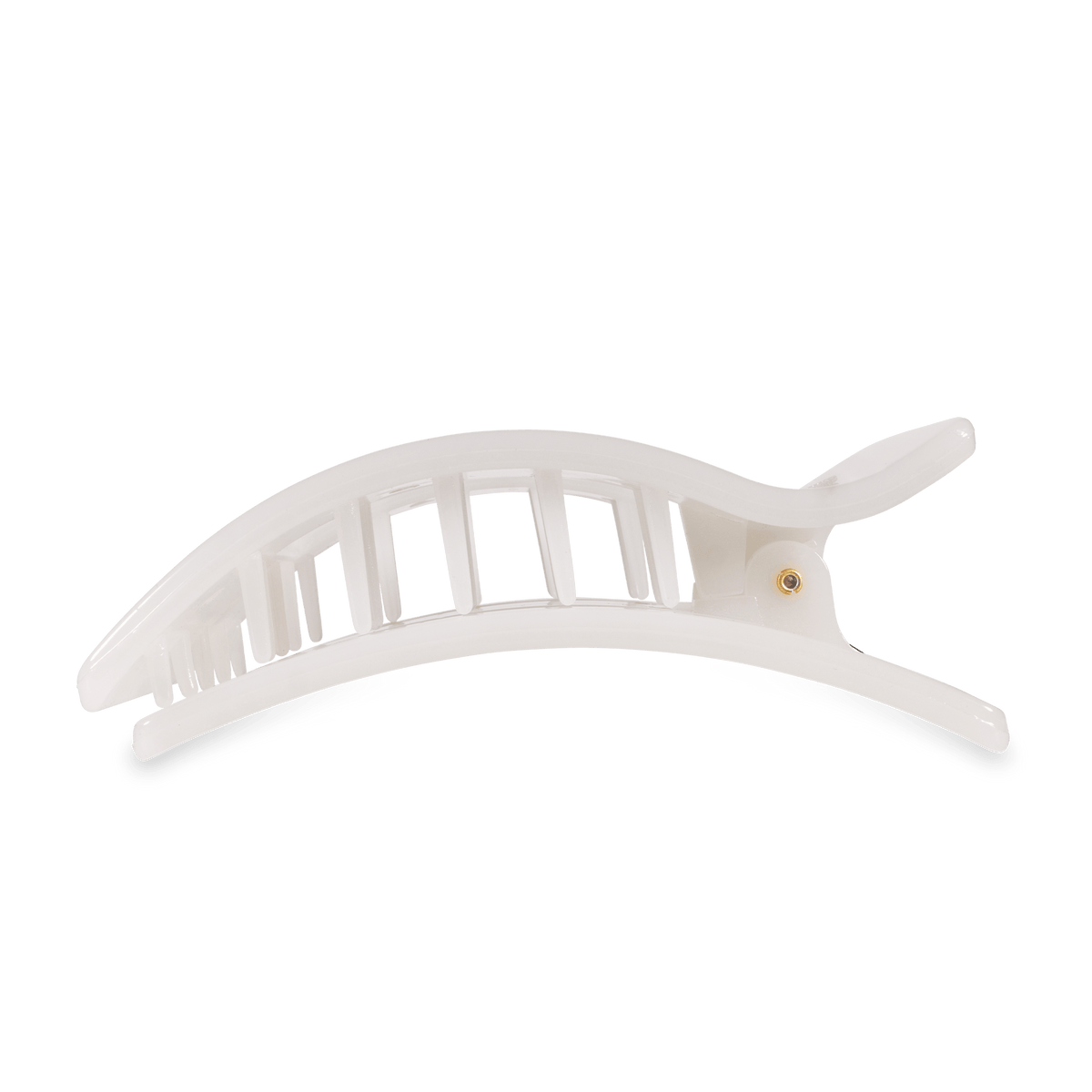 Large white flat rectangle hair clip, photo 4 of 5