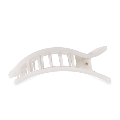 Large white flat rectangle hair clip, photo 4 of 5