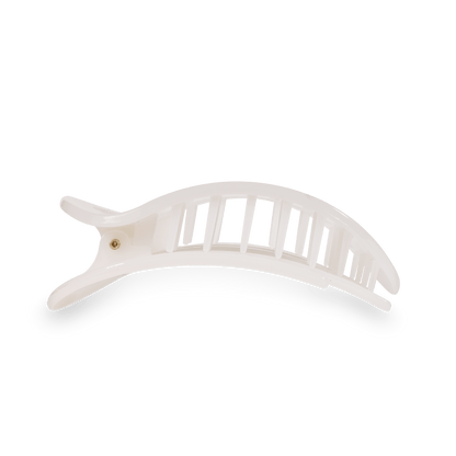 Large white flat round hair clip, photo 4 of 5