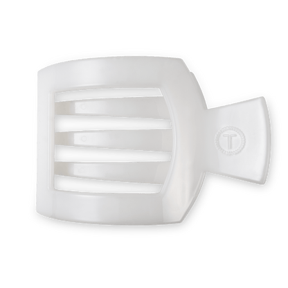 Large white flat square hair clip, photo 2 of 6