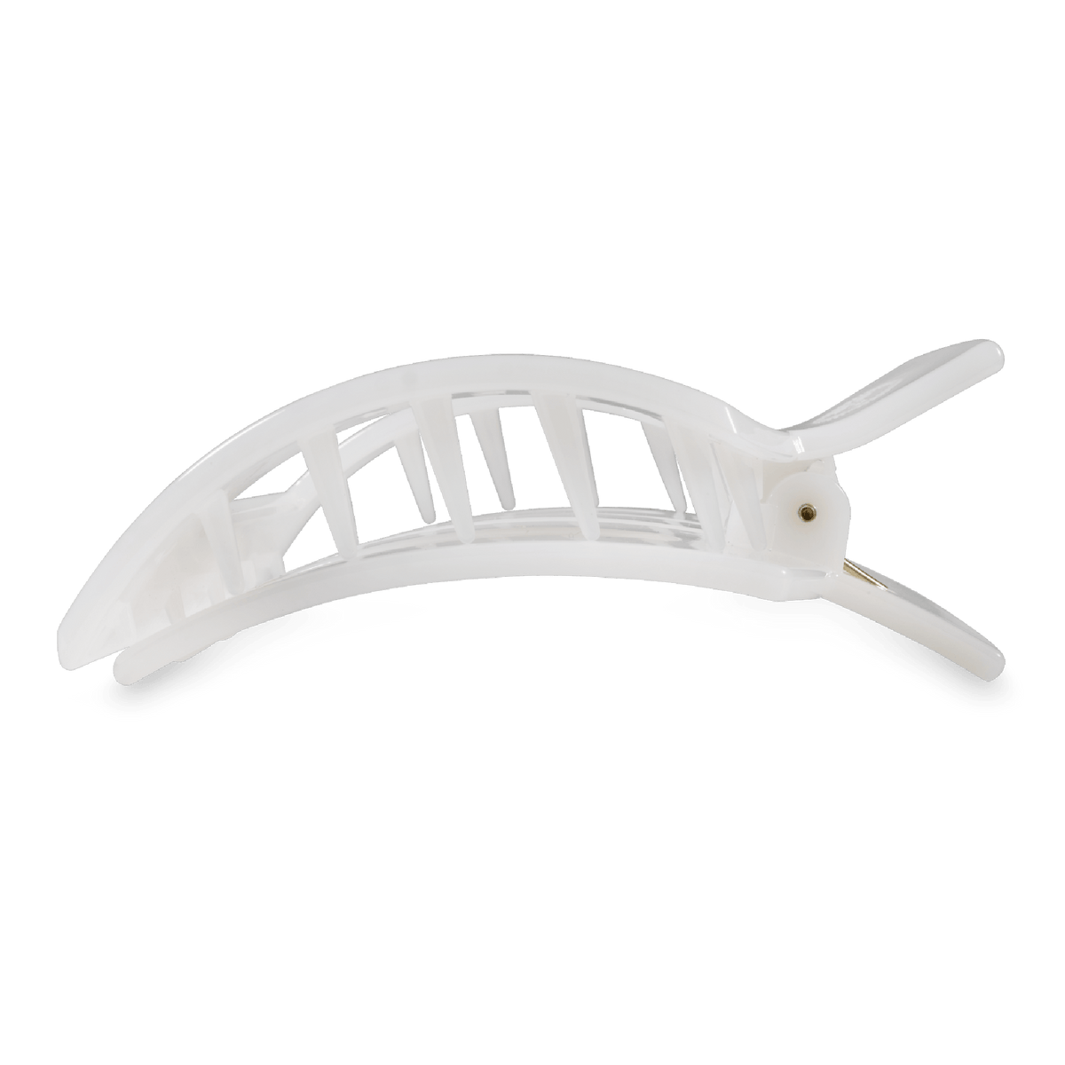Large white flat square hair clip, photo 4 of 6