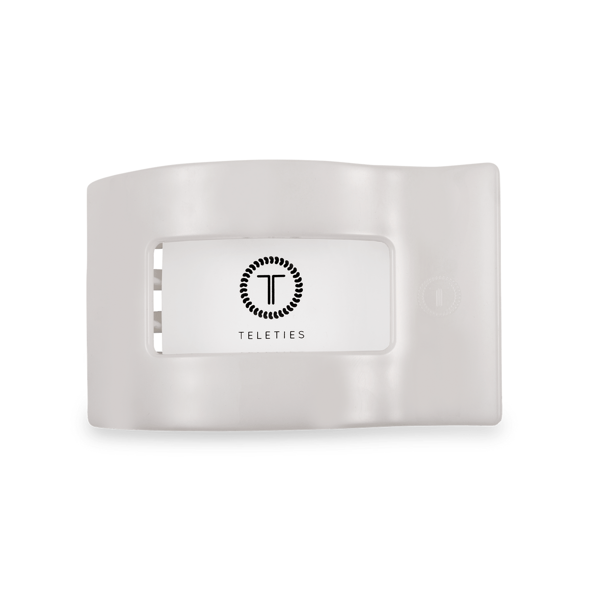 Medium white flat rectangle hair clip, photo 3 of 5