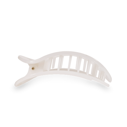 Medium white flat round hair clip, photo 4 of 5