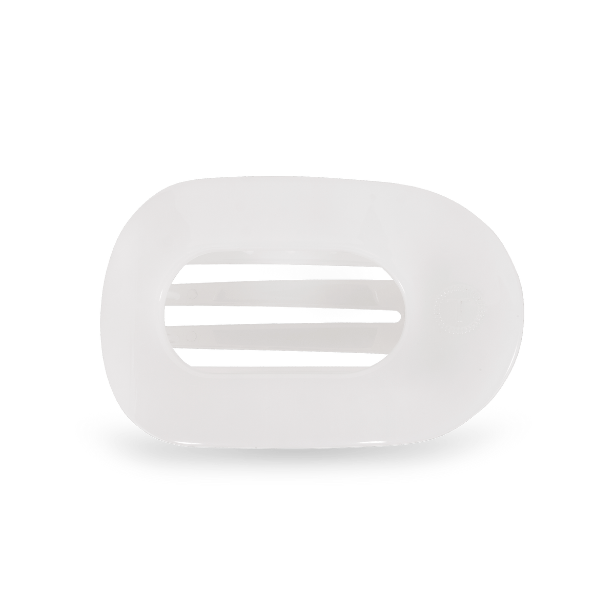 Medium white flat round hair clip, photo 2 of 5