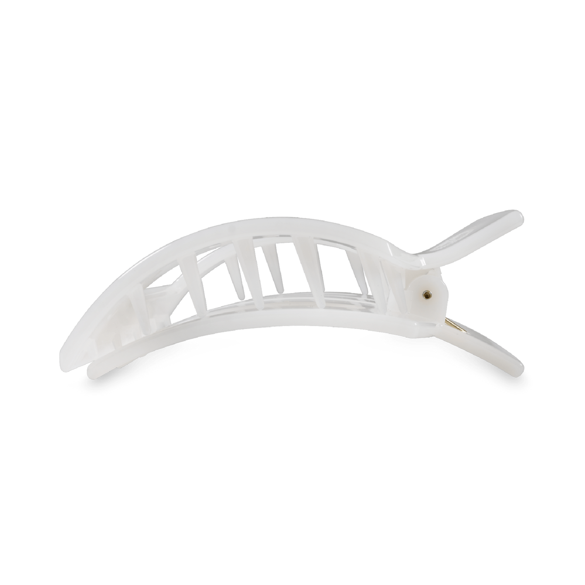 Medium white flat square hair clip, photo 4 of 5