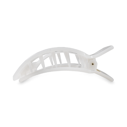 Medium white flat square hair clip, photo 4 of 5