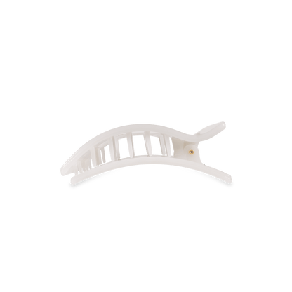 Small white flat rectangle hair clip, photo 4 of 5