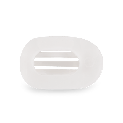 Small white flat round hair clip, photo 2 of 5