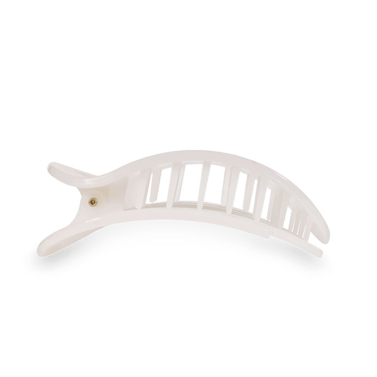 Small white flat round hair clip, photo 4 of 5