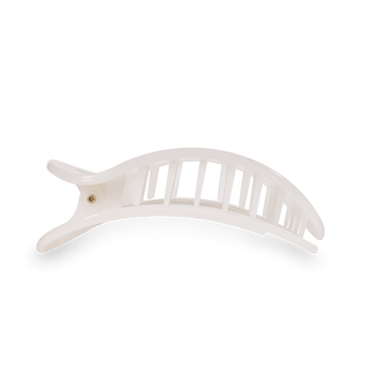 Small white flat round hair clip, photo 4 of 5