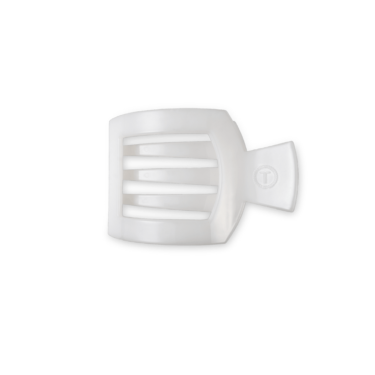 Small white flat square hair clip, photo 2 of 6
