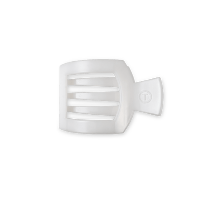 Small white flat square hair clip, photo 2 of 6
