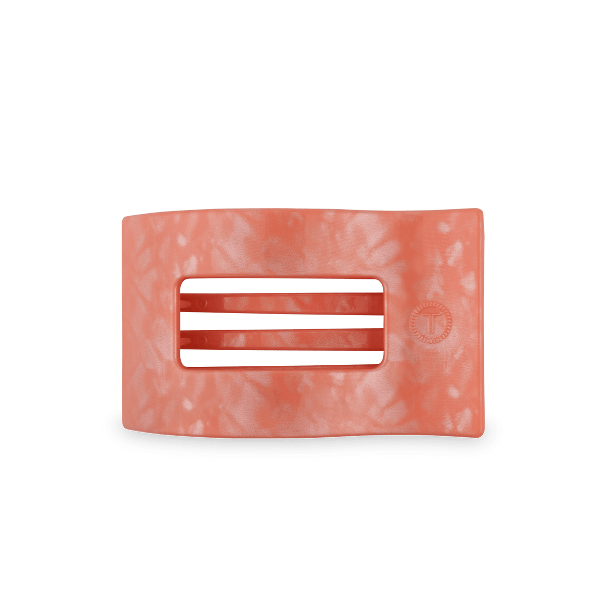 Medium orange flat rectangle hair clip, photo 2 of 5