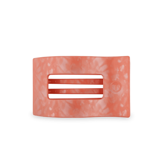 Medium orange flat rectangle hair clip, photo 2 of 5