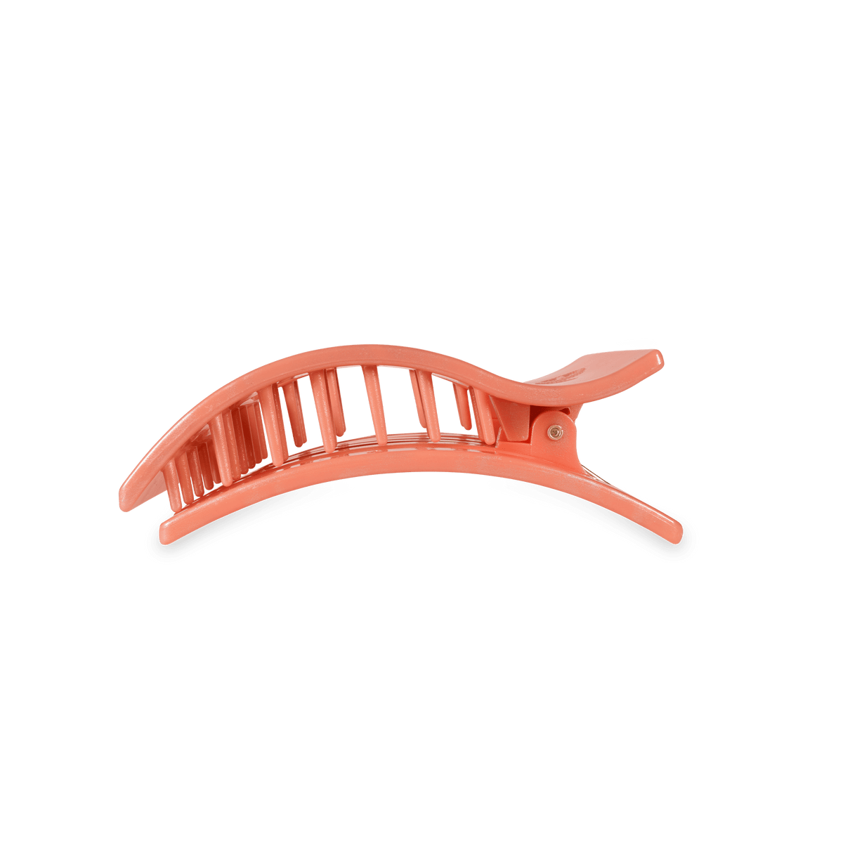 Medium orange flat rectangle hair clip, photo 4 of 5