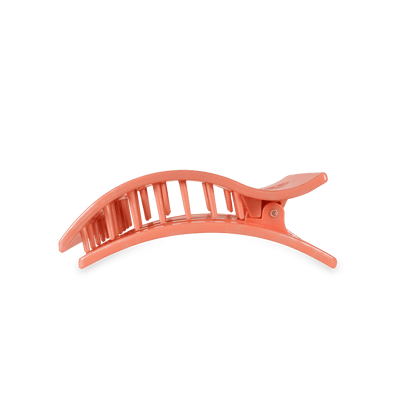 Medium orange flat rectangle hair clip, photo 4 of 5