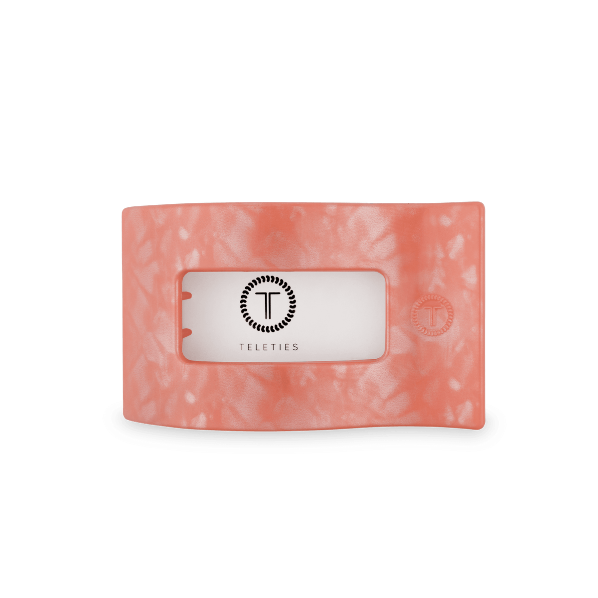 Medium orange flat rectangle hair clip, photo 3 of 5