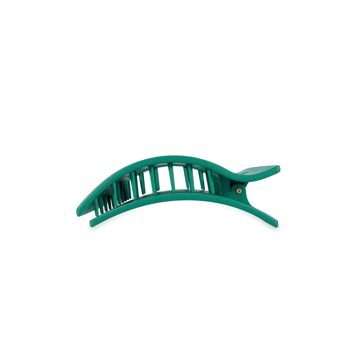 Small matte green flat rectangle hair clip, photo 4 of 5