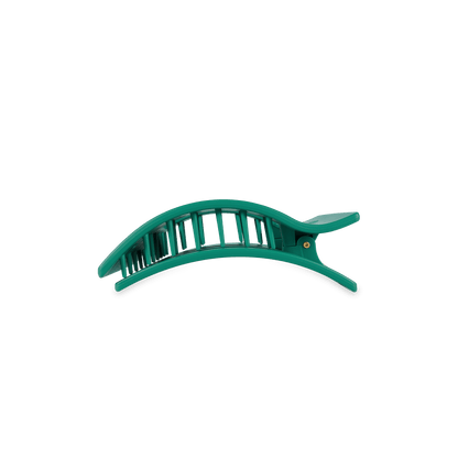 Small matte green flat rectangle hair clip, photo 4 of 5